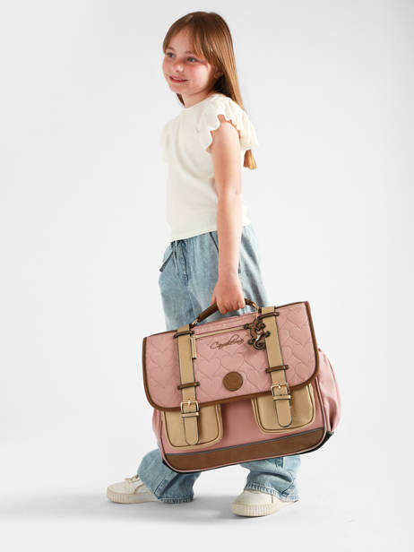 Cartable Enfant 3 Compartiments Cameleon Rose vintage fantasy CA41 vue secondaire 2