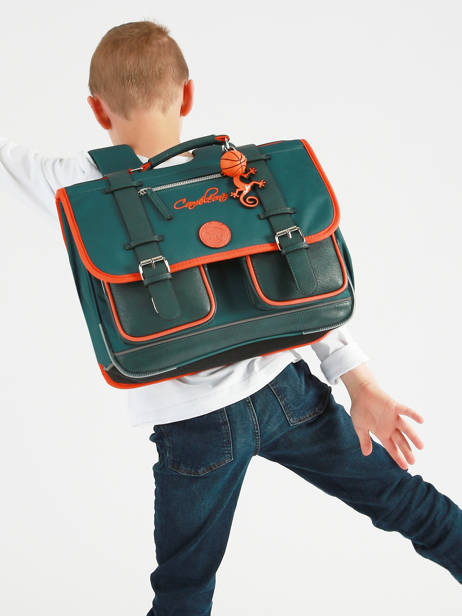 Cartable 2 Compartiments Cameleon Orange vintage urban CA38 vue secondaire 2