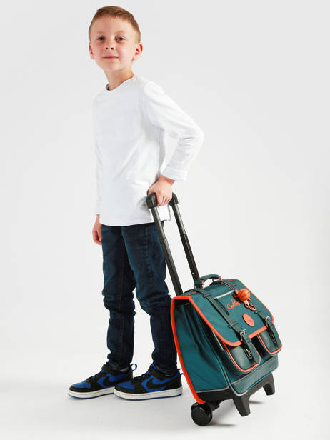 Cartable à Roulettes 2 Compartiments Cameleon Bleu vintage urban CR38 vue secondaire 1