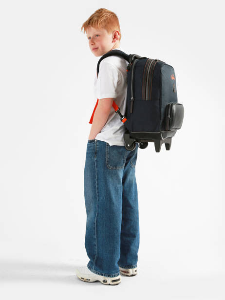 Sac A Dos à Roulettes 2 Compartiments Cameleon Orange vintage urban SR40 vue secondaire 1