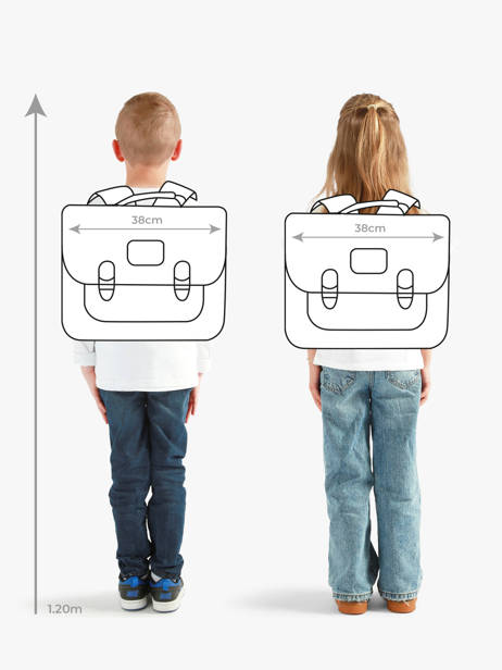 Cartable 2 Compartiments Cabaia Bleu school M vue secondaire 1