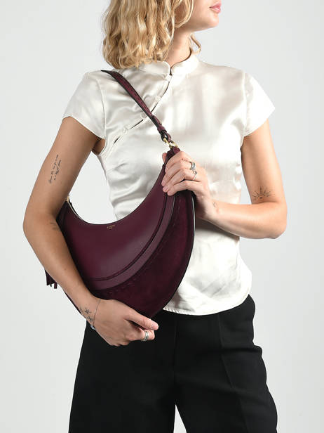 Sac Hobo M Zippé Hobohème Cuir Lancel Violet hoboheme A14219 vue secondaire 1