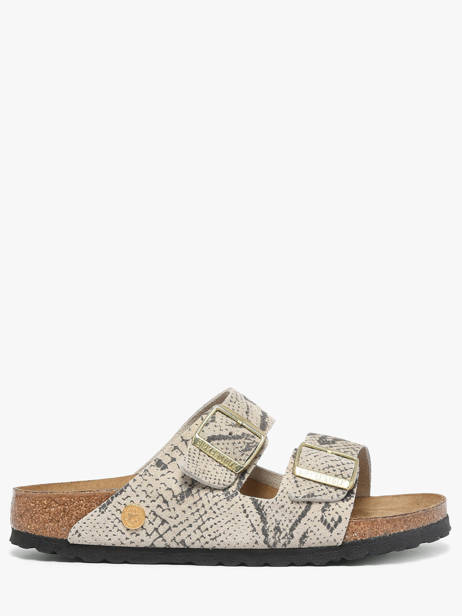 Mules En Cuir Birkenstock Gris women 1033065