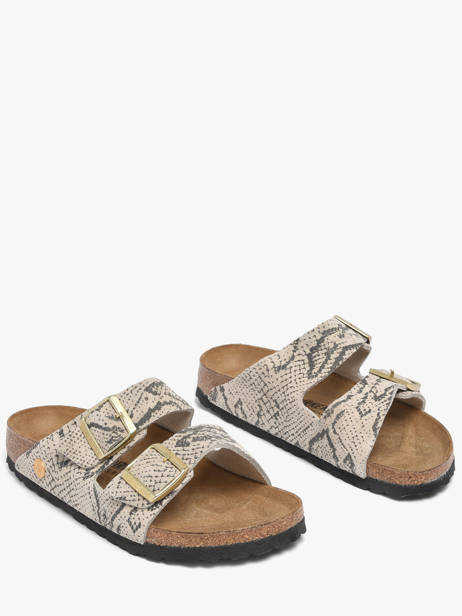 Mules En Cuir Birkenstock Gris women 1033065 vue secondaire 1