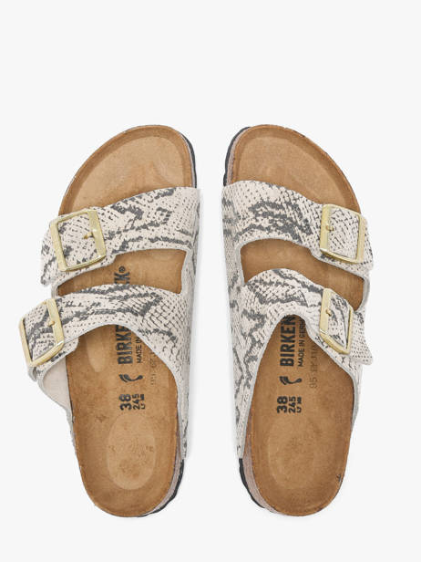 Mules En Cuir Birkenstock Gris women 1033065 vue secondaire 3