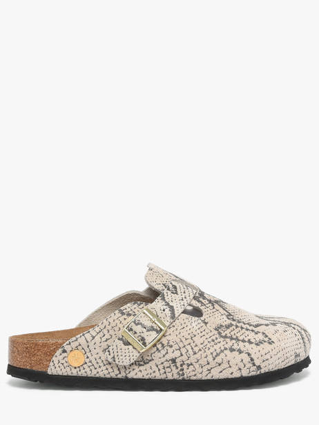 Mules En Cuir Birkenstock Gris women 1033086