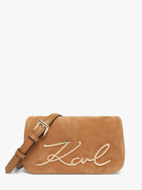 Sac Bandoulière K Signature Cuir Karl lagerfeld Marron k signature B3W30016