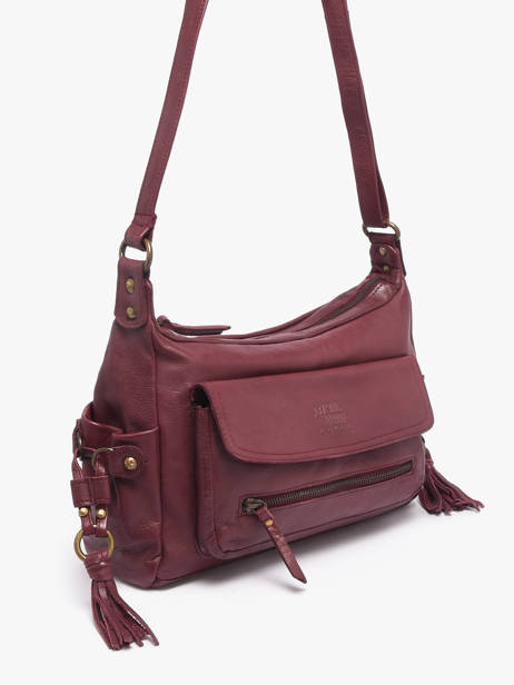 Sac Bandoulière Cow Cuir Basilic pepper Rouge cow BCOW86 vue secondaire 2