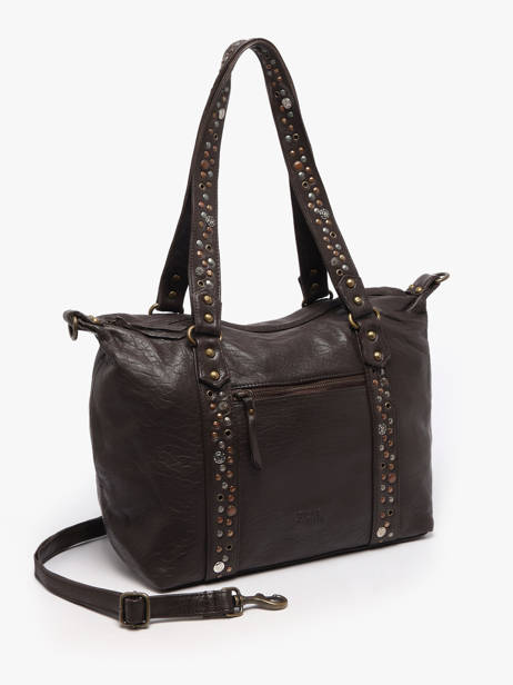 Sac Porté épaule Brooklyn Cuir Basilic pepper Marron brooklyn BBRO04 vue secondaire 2