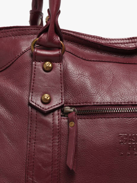 Sac Shopping A4 Cow Cuir Basilic pepper Rouge cow BCOW31 vue secondaire 3