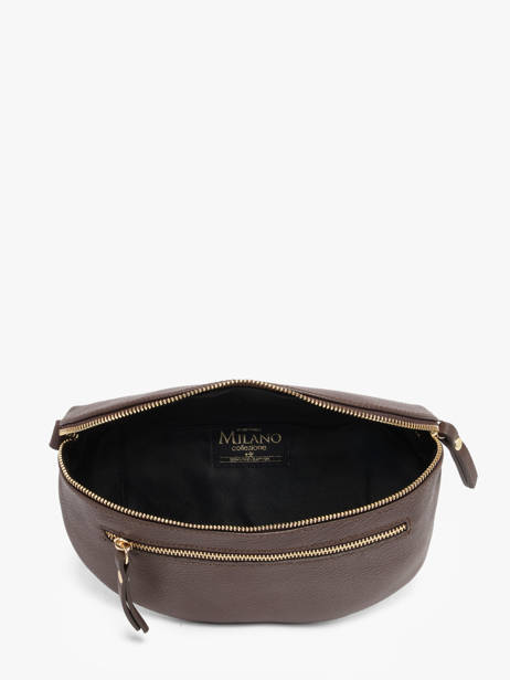 Sac Banane Cuir Milano Marron caviar CA23111O vue secondaire 3