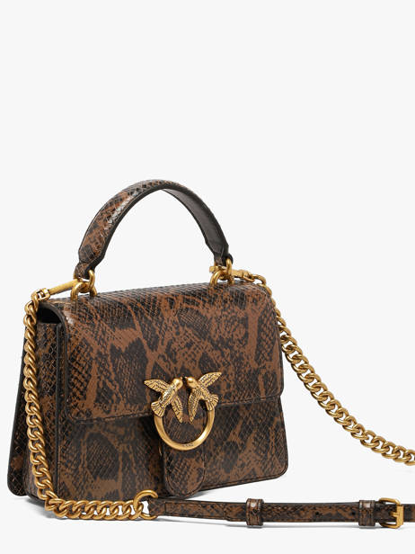 Sac Bandoulière Love Bag Icon Cuir Pinko Marron love bag icon 71A3E5 vue secondaire 2