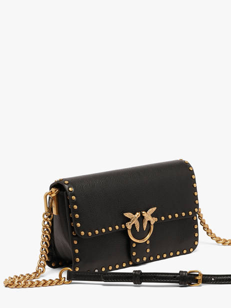 Sac Bandoulière Love Bag Icon Cuir Pinko Noir love bag icon 7665A2JG vue secondaire 2
