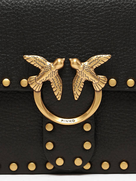 Sac Bandoulière Love Bag Icon Cuir Pinko Noir love bag icon 7665A2JG vue secondaire 3