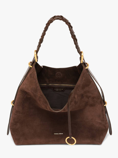 Grand Sac Hobo Jess En Cuir Velours Vanessa bruno Marron jess 29V40917 vue secondaire 4