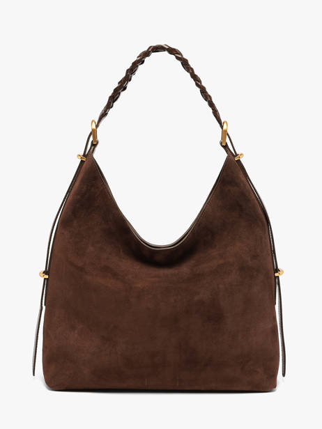 Grand Sac Hobo Jess En Cuir Velours Vanessa bruno Marron jess 29V40917 vue secondaire 5