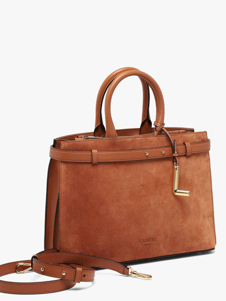 Sac Porté Main M Faubourg Daim Cuir Lancel Marron faubourg A14257 vue secondaire 2