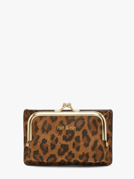 Porte-monnaie Cuir Nat et nin Marron vintage MIRA