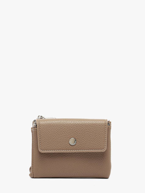 Porte-monnaie Porte-cartes Grained Flora & co Beige grained F5019