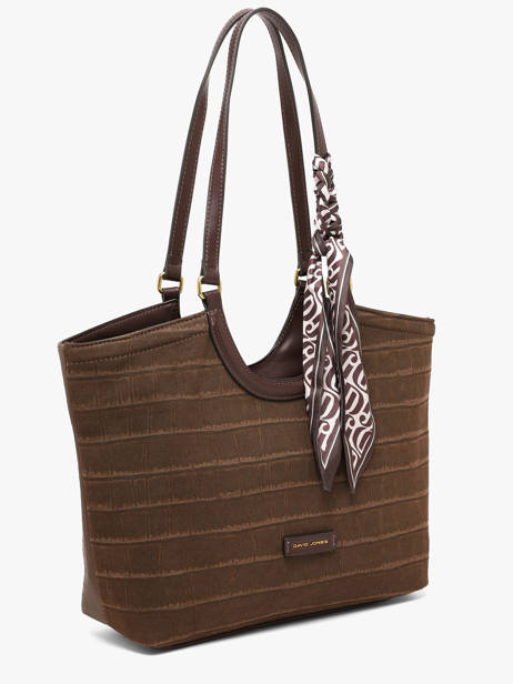 Sac Porté épaule Croco Chic David jones Marron croco chic CM8681 vue secondaire 2