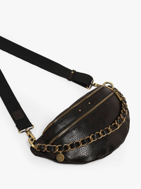 Sac Banane Cuir Mila louise Noir vintage 23689E1 vue secondaire 2