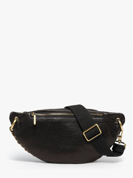 Sac Banane Cuir Mila louise Noir vintage 23689E1 vue secondaire 4