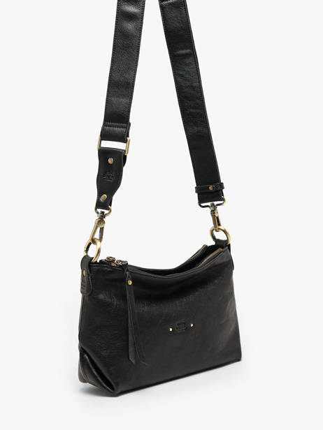 Sac Bandoulière Vintage Cuir Mila louise Noir vintage 3864CC vue secondaire 2