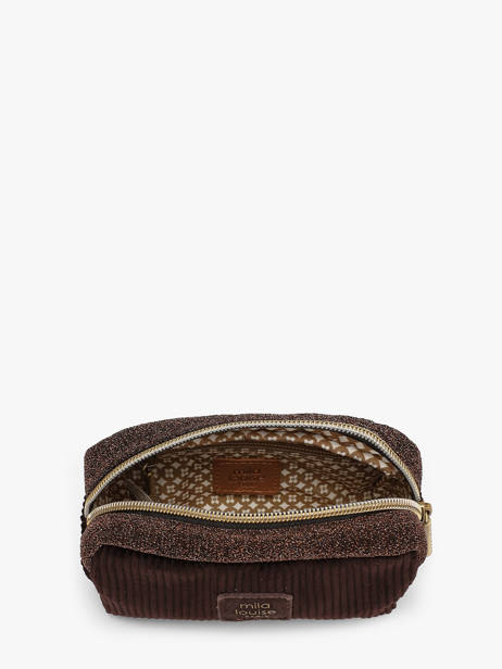 Trousse En Velours Côtelé Mila louise Marron vfr2 16069FR2 vue secondaire 1