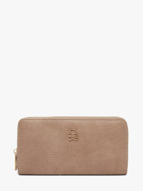 Portefeuille Chrysalide Lulu castagnette Beige zip CHRYSA52
