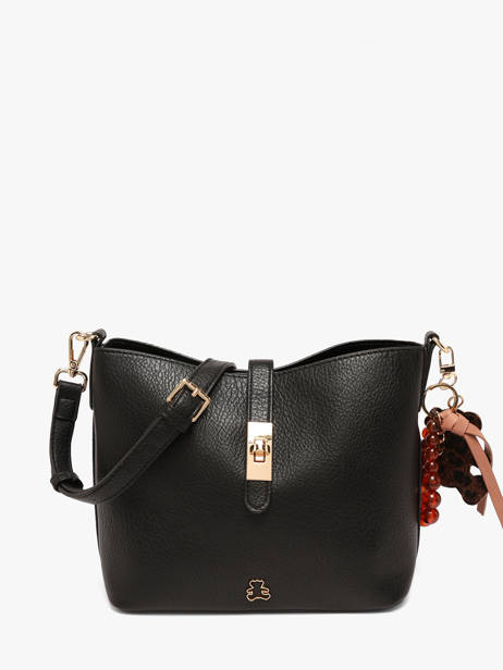 Sac Bandoulière Fermoir Lulu castagnette Noir fermoir BALKYS
