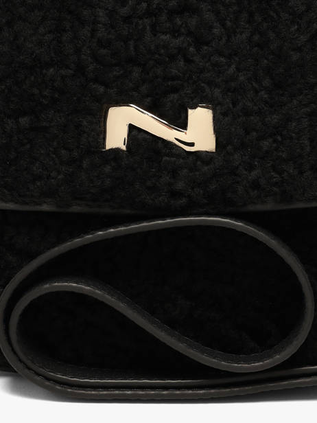 Sac Bandoulière Pénélope Peau Lainée Et Cuir Nathan baume Noir odyssey 1S vue secondaire 3