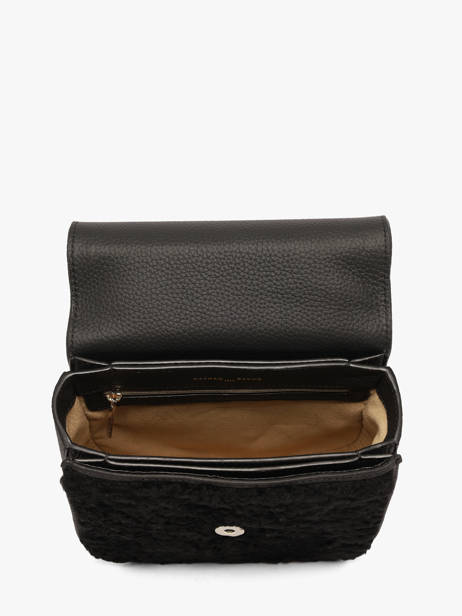 Sac Bandoulière Pénélope Peau Lainée Et Cuir Nathan baume Noir odyssey 1S vue secondaire 4
