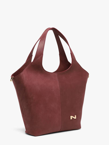 Sac Porté épaule Prague Cuir Nubuck Nathan baume Rouge riverside 2NG vue secondaire 2