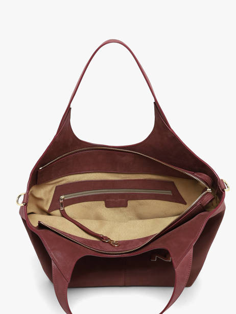 Sac Porté épaule Prague Cuir Nubuck Nathan baume Rouge riverside 2NG vue secondaire 3