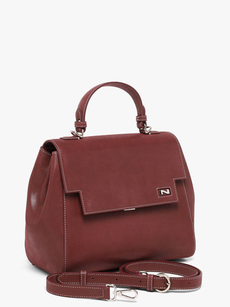 Sac Porté Main Louise Cuir Nubuck Nathan baume Rouge dynasty 1NG vue secondaire 2