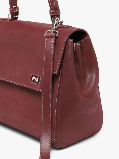 Sac Porté Main Louise Cuir Nubuck Nathan baume Rouge dynasty 1NG vue secondaire 3