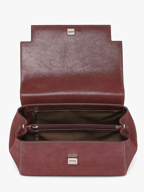Sac Porté Main Louise Cuir Nubuck Nathan baume Rouge dynasty 1NG vue secondaire 4