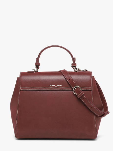 Sac Porté Main Louise Cuir Nubuck Nathan baume Rouge dynasty 1NG vue secondaire 5