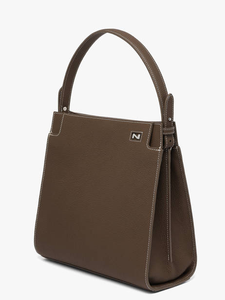 Sac Main Elisabeth Cuir Nathan baume Marron dynasty 4 vue secondaire 2