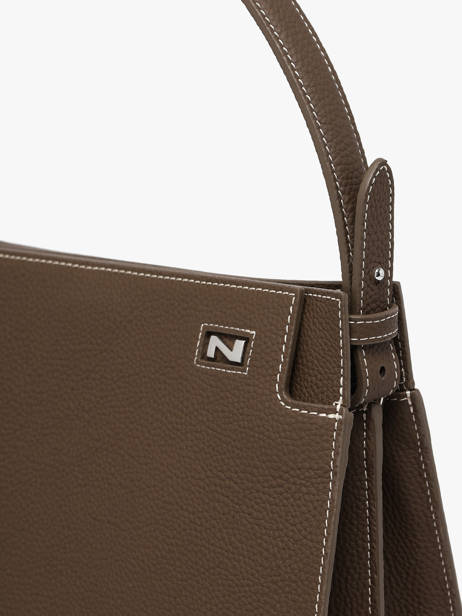 Sac Main Elisabeth Cuir Nathan baume Marron dynasty 4 vue secondaire 3