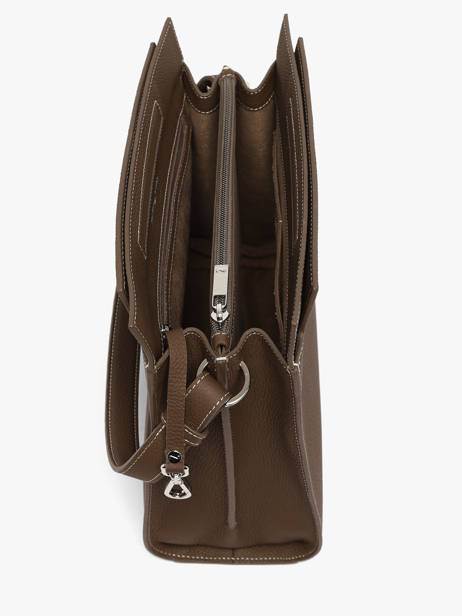 Sac Main Elisabeth Cuir Nathan baume Marron dynasty 4 vue secondaire 4