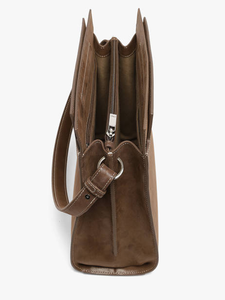 Sac à Main Elisabeth Cuir Nubuck Nathan baume Marron dynasty 4NG vue secondaire 4