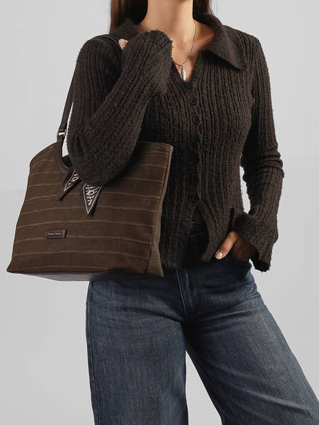 Sac Porté épaule Croco Chic David jones Marron croco chic CM8681 vue secondaire 1