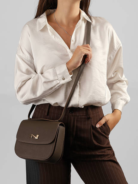 Sac Bandoulière Penelope Cuir Nathan baume Marron odyssey 1 vue secondaire 1
