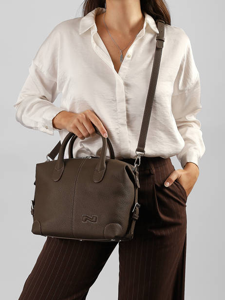 Sac Porté Main Clark Cuir Nathan baume Marron drive 1 vue secondaire 1