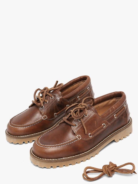 Chaussures Bateau En Cuir Pavement Marron women 24324052 vue secondaire 1