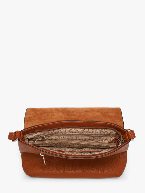 Sac Bandouliere Vintage Flora & co Marron grained F8044 vue secondaire 1